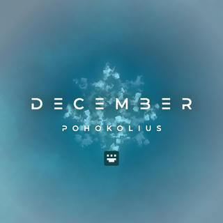 Album art for 'December' by Pohokolius, featuring the title above the artist name, overlaid on an abstract, snowflake-like design against a gradient of blues