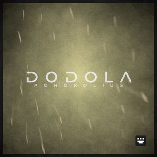 Album cover art for 'DODOLA' single by Pohokolius released in 2023, featuring raindrops on a textured, slightly distressed background featuring the lettering 'DODOLA' in the center