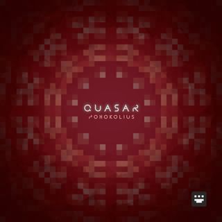 Cover art for the single 'Quasar' by Pohokolius, released in 2025. The artwork features a vibrant yet dark abstract design in a cubism style, showcasing a dynamic interplay of red shapes and colors that evoke a sense of depth and emotion.