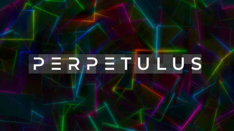 Album cover art for 'Perpetulus' single by Pohokolius released in 2021, featuring vibrant abstract digital art with geometric neon shapes