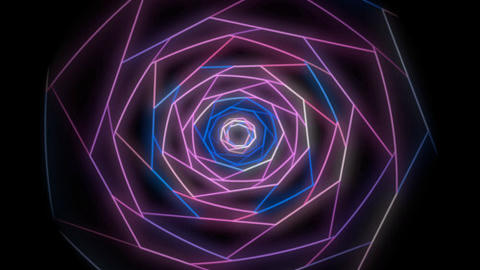 Album cover art for 'Spectral Gaze' single by Pohokolius released in 2023, featuring a tunnel filled with glowing, interconnected neon tubes creating an immersive experience, evoking the sensation of gliding through a colorful vortex