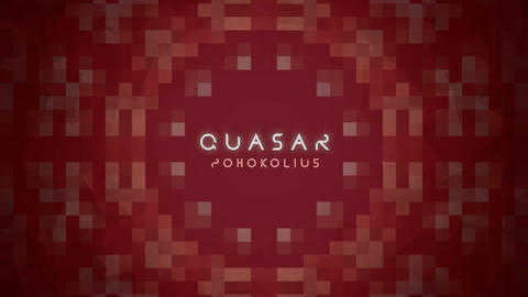 Cover art for the single 'Quasar' by Pohokolius, released in 2025. The artwork features a vibrant yet dark abstract design in a cubism style, showcasing a dynamic interplay of red shapes and colors that evoke a sense of depth and emotion.